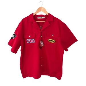 Watson London Polo Club Graphic Work Shirt Red NWT Size XL